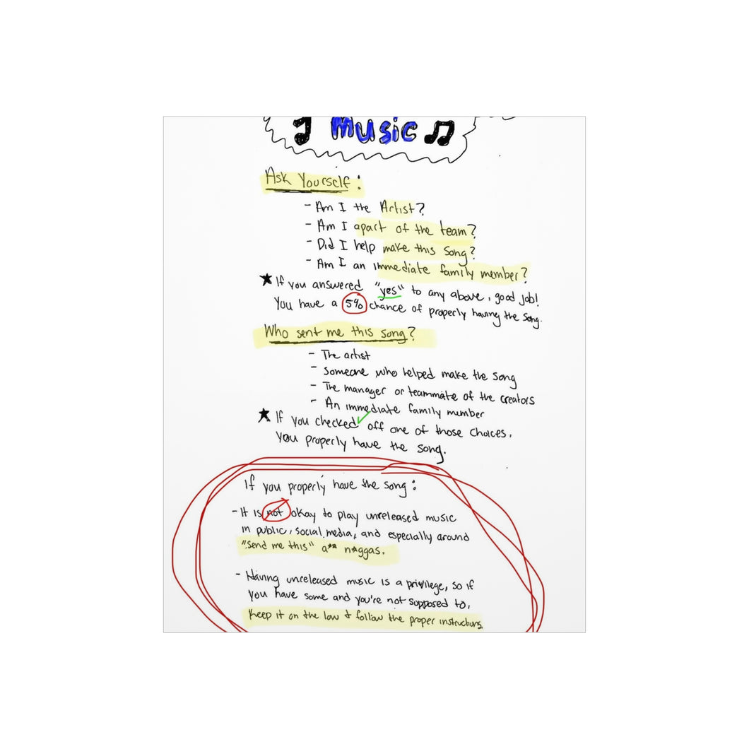 Rules for Unreleased Music